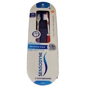 Sensodyne Sensitive Care Soft Toothbrush 2 Pack Purple and Red